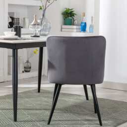 Set of 2 Lisa Velvet Dining Chair, Grey - thumbnail 4