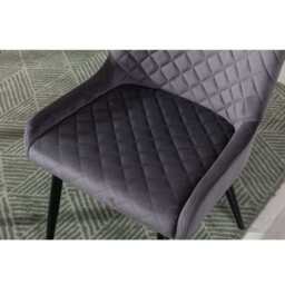 Set of 2 Lisa Velvet Dining Chair, Grey - thumbnail 6