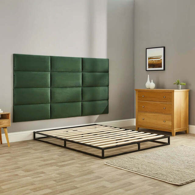 Basics Metal Platform Bed Frame with Slatted Frame Single Bed Double Bed King Bed, King Size Frame - image 1