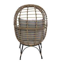 Bradway KD Leisure Standing Chair Rattan Outdoor Egg Chair In Yellow, With Rain Cover - thumbnail 6
