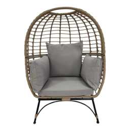 Bradway KD Leisure Standing Chair Rattan Outdoor Egg Chair In Yellow, With Rain Cover - thumbnail 3