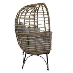 Bradway KD Leisure Standing Chair Rattan Outdoor Egg Chair In Yellow, With Rain Cover - thumbnail 5