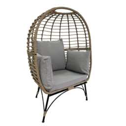 Bradway KD Leisure Standing Chair Rattan Outdoor Egg Chair In Yellow, With Rain Cover - thumbnail 4
