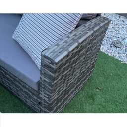 Rosen Rattan Garden Furniture 9 Seater Corner Sofa Rising Table Set With Bench And Stool, With Rain Cover - thumbnail 9