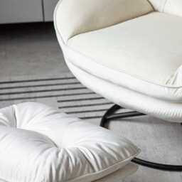 Sol Swivel Chair With Footstool, Beige - thumbnail 8