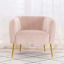 Russell Velvet Armchair In Pink - thumbnail 2