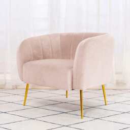 Russell Velvet Armchair In Pink - thumbnail 1