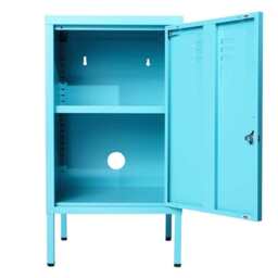 Lokki®  Night Stand Cabinet With Adjustable Shelf And Locker, Turquoise - thumbnail 2