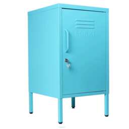 Lokki®  Night Stand Cabinet With Adjustable Shelf And Locker, Turquoise - thumbnail 1