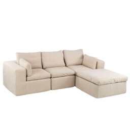 Marshmuff Compressed 3 Seater Resting Corner Sofa Set in Beige - thumbnail 6