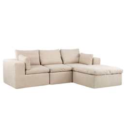 Marshmuff Compressed 3 Seater Resting Corner Sofa Set in Beige - thumbnail 5