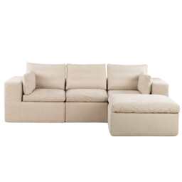 Marshmuff Compressed 3 Seater Resting Corner Sofa Set in Beige - thumbnail 4