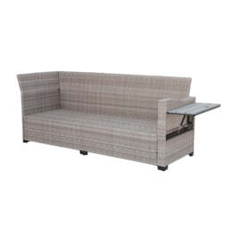 Galle Right Facing 9 Seater Garden Furniture Corner Sofa Fire Pit Set With Foldable Side Tables, Natural - thumbnail 6