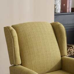 Ascot Velvet Pushback Recliner Chair, Yellow - thumbnail 2