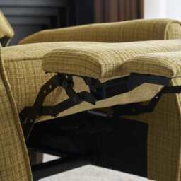 Ascot Velvet Pushback Recliner Chair, Yellow - thumbnail 4