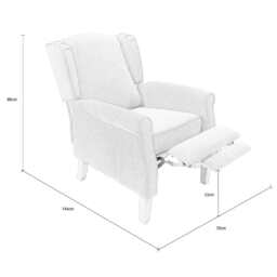 Ascot Velvet Pushback Recliner Chair, Yellow - thumbnail 6