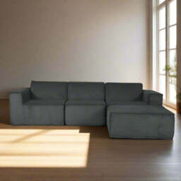 Hugspacee Compressed Corduroy 3 Seater Sofa with Footstool - thumbnail 4