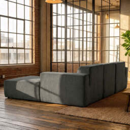 Hugspacee Compressed Corduroy 3 Seater Sofa with Footstool - thumbnail 3