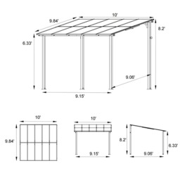 Nice Aluminium pergola Wall Gazebo Event Shelter For Garden Patio, 3*3 - thumbnail 7