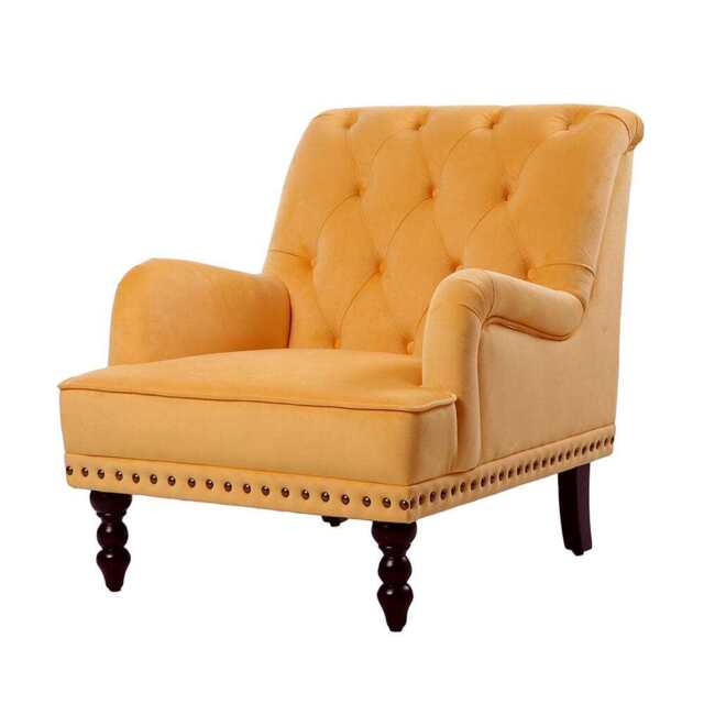 Darwin Velvet Accent Chair in Mustard - image 1