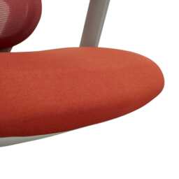 Premium Fabric Blend Ergonomic Office Chair Swivel Computer Task Chair with Headrest, Grey+Red - thumbnail 7