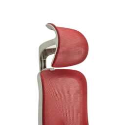 Premium Fabric Blend Ergonomic Office Chair Swivel Computer Task Chair with Headrest, Grey+Red - thumbnail 8