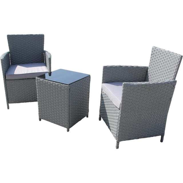 Eton 2 Seater Garden Furniture Bistro Set In Grey - image 1