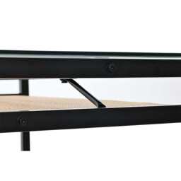 Boho 120CM Glass Top Rattan Dining Table With Shelf - thumbnail 7