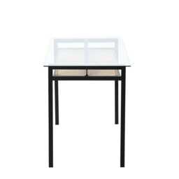 Boho 120CM Glass Top Rattan Dining Table With Shelf - thumbnail 5