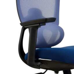 Premium Fabric Blend Ergonomic Office Chair Swivel Computer Task Chair with Headrest, Black+Blue - thumbnail 8
