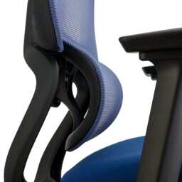 Premium Fabric Blend Ergonomic Office Chair Swivel Computer Task Chair with Headrest, Black+Blue - thumbnail 7
