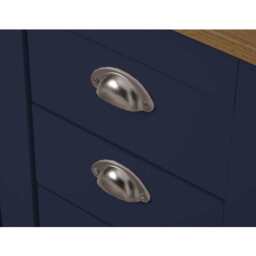 Set of 2 Heritage Bedside Tables Storage Cabinet, Blue - thumbnail 5