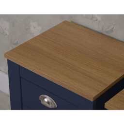 Set of 2 Heritage Bedside Tables Storage Cabinet, Blue - thumbnail 4