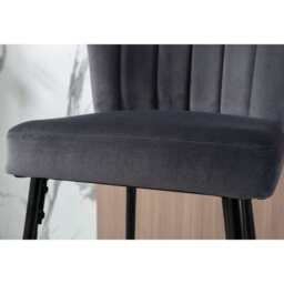 Set Of 2 Caiden Bar Stool, Grey Velvet - thumbnail 8