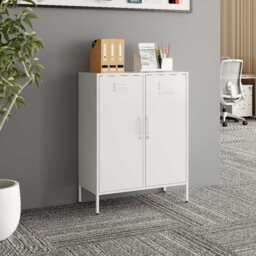 Lokki® 2 Doors Buffet Cabinet Storage Locker Cabinet, White - thumbnail 1