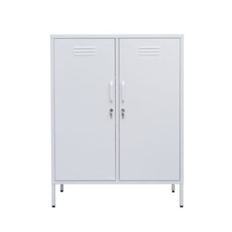 Lokki® 2 Doors Buffet Cabinet Storage Locker Cabinet, White - thumbnail 3