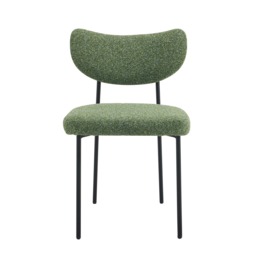 Set Of 2 Luca Designer Upholstered Boucle Dining Chair, Green - thumbnail 2