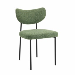 Set Of 2 Luca Designer Upholstered Boucle Dining Chair, Green - thumbnail 3