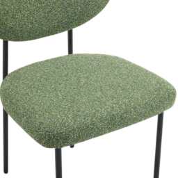 Set Of 2 Luca Designer Upholstered Boucle Dining Chair, Green - thumbnail 8