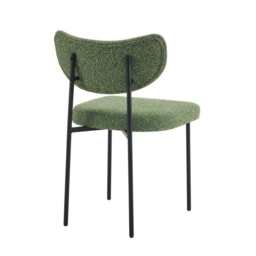 Set Of 2 Luca Designer Upholstered Boucle Dining Chair, Green - thumbnail 5