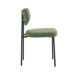 Set Of 2 Luca Designer Upholstered Boucle Dining Chair, Green - thumbnail 6