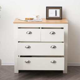 Heritage 2+2 Chest Of Drawers Storage Cabinet, White - thumbnail 4