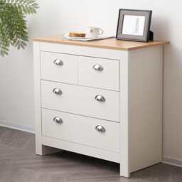 Heritage 2+2 Chest Of Drawers Storage Cabinet, White - thumbnail 1