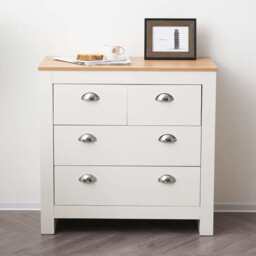 Heritage 2+2 Chest Of Drawers Storage Cabinet, White - thumbnail 2