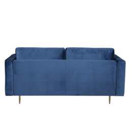 Avery Velvet 2 Seater Sofa with 2 Scatter Cushions, Blue - thumbnail 5