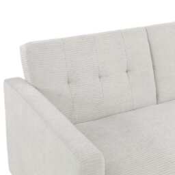 Avery Reversible White Corduroy Corner Sofa With Storage Chaise and Ottoman Bench, Full Set With Ottoman Bench - thumbnail 6