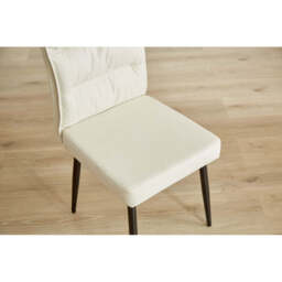 A Pair of Dining Chairs with Cushioned Backrest, Beige - thumbnail 3