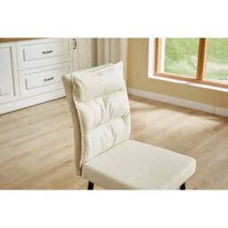 A Pair of Dining Chairs with Cushioned Backrest, Beige - thumbnail 4