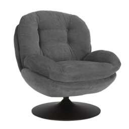 Sol Plush Swivel Leisure Chair, Grey - thumbnail 2