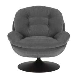 Sol Plush Swivel Leisure Chair, Grey - thumbnail 3